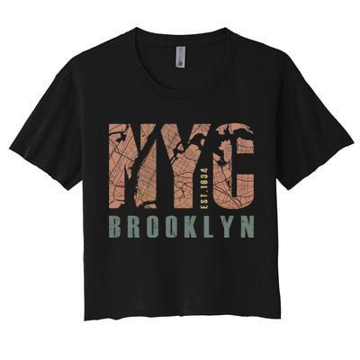 Brooklyn NYC New York City Vintage Emblem Women's Crop Top Tee