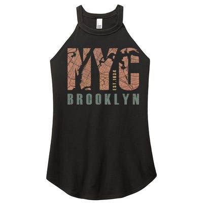 Brooklyn NYC New York City Vintage Emblem Women's Perfect Tri Rocker Tank