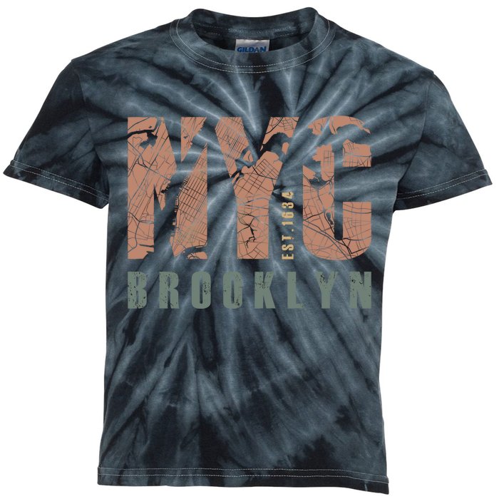 Brooklyn NYC New York City Vintage Emblem Kids Tie-Dye T-Shirt