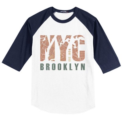 Brooklyn NYC New York City Vintage Emblem Baseball Sleeve Shirt