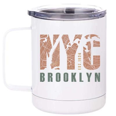 Brooklyn NYC New York City Vintage Emblem 12 oz Stainless Steel Tumbler Cup