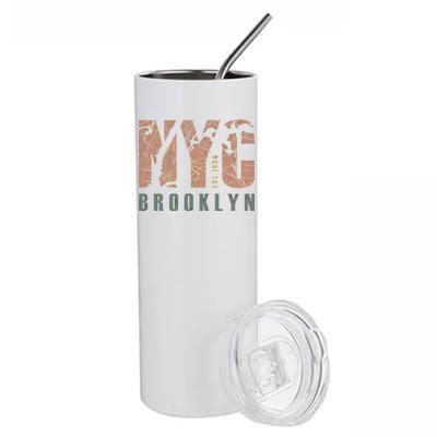 Brooklyn NYC New York City Vintage Emblem Stainless Steel Tumbler