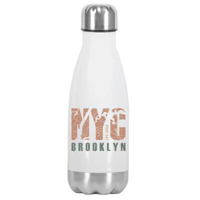 Brooklyn NYC New York City Vintage Emblem Stainless Steel Insulated Water Bottle