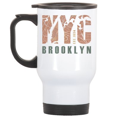 Brooklyn NYC New York City Vintage Emblem Stainless Steel Travel Mug