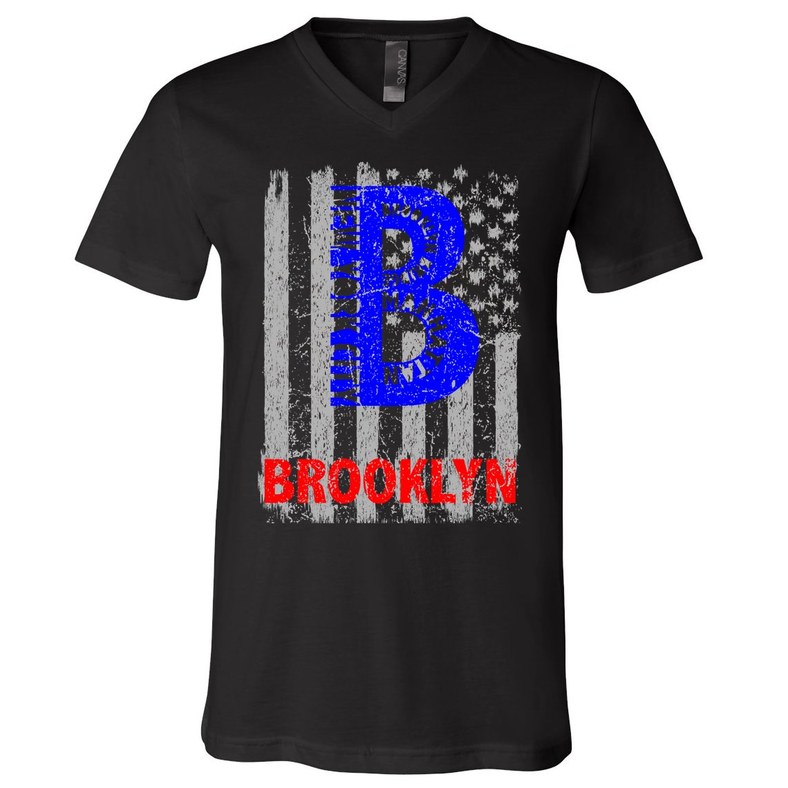 Brooklyn Vintage USA Flag V-Neck T-Shirt