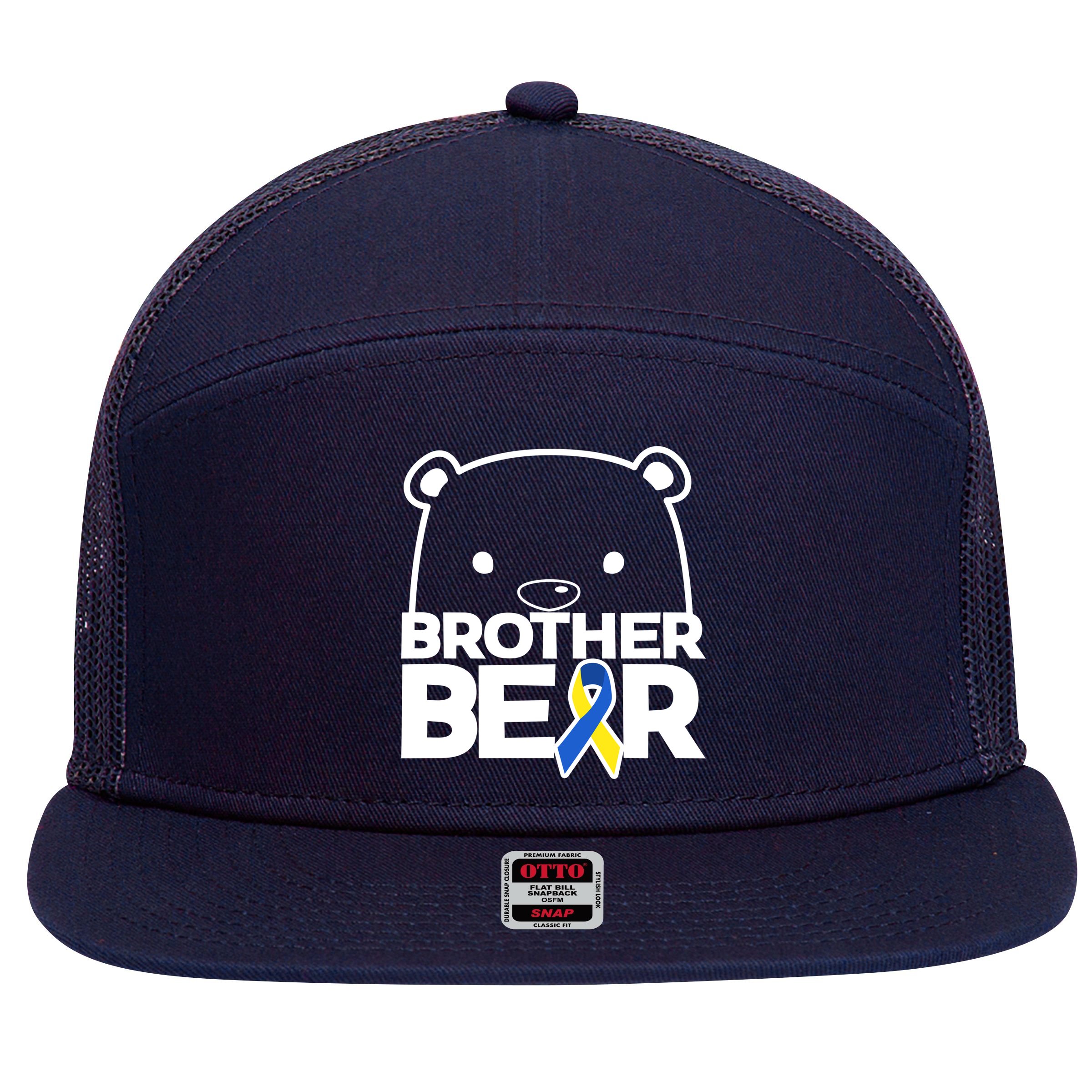 Brother Bear - Down Syndrome Awareness 7 Panel Mesh Trucker Snapback Hat