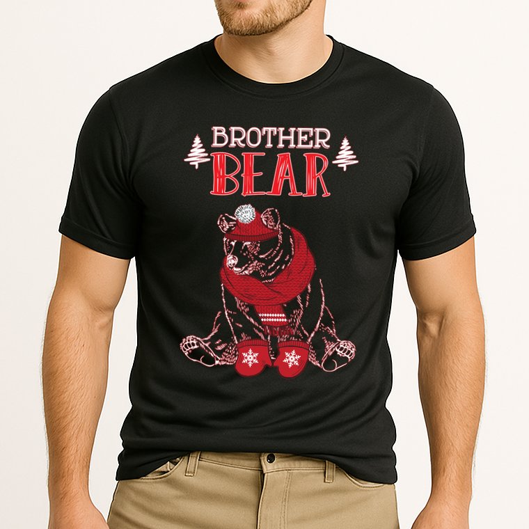 Brother Bear Christmas Santa Family Matching Pajamas Cooling Performance Crew T-Shirt