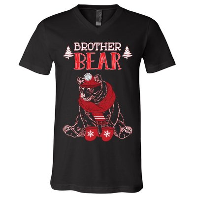 Brother Bear Christmas Santa Family Matching Pajamas V-Neck T-Shirt