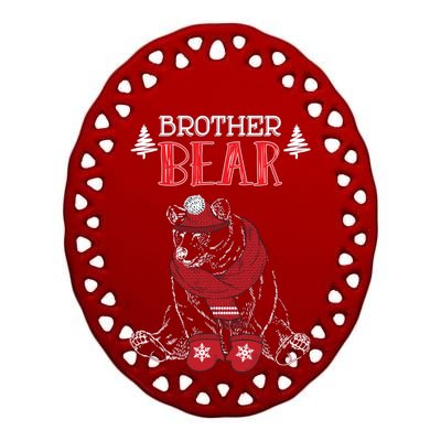 Brother Bear Christmas Santa Family Matching Pajamas Ceramic Oval Ornament