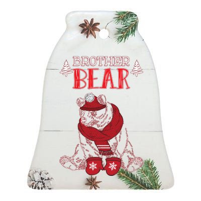 Brother Bear Christmas Santa Family Matching Pajamas Ceramic Bell Ornament