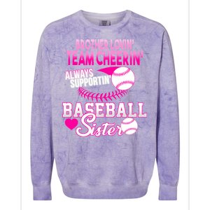 Brother Lovin Team Cheerin Baseball Sister Colorblast Crewneck Sweatshirt