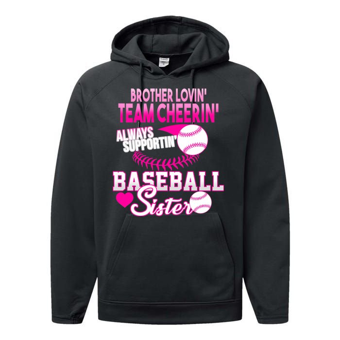 Brother Lovin Team Cheerin Baseball Sister Performance Fleece Hoodie