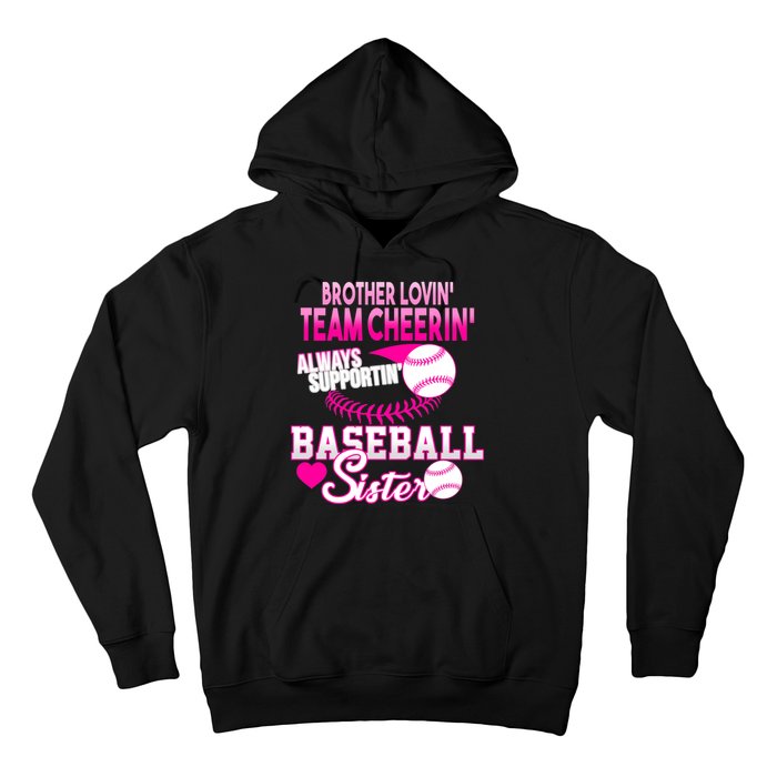 Brother Lovin Team Cheerin Baseball Sister Hoodie