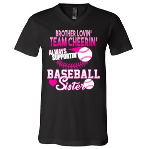 Brother Lovin Team Cheerin Baseball Sister V-Neck T-Shirt