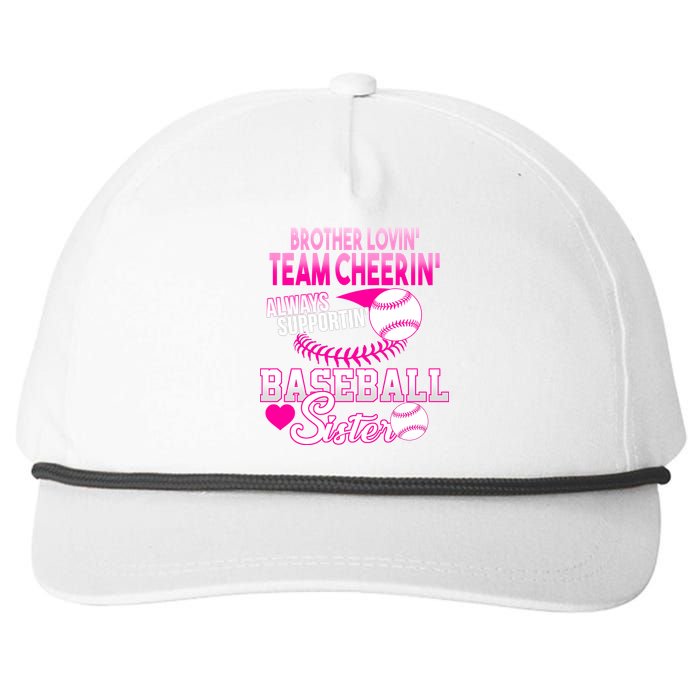 Brother Lovin Team Cheerin Baseball Sister Snapback Five-Panel Rope Hat