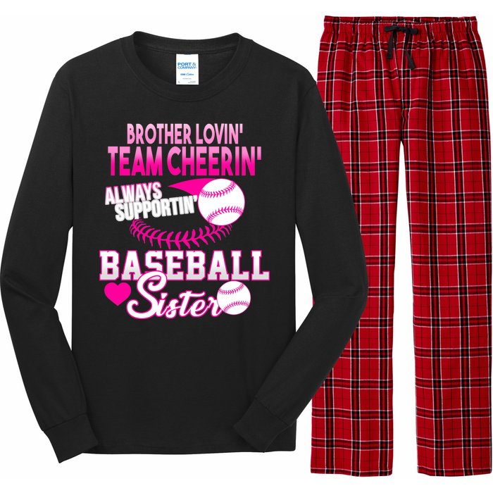 Brother Lovin Team Cheerin Baseball Sister Long Sleeve Pajama Set