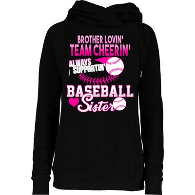Brother Lovin Team Cheerin Baseball Sister Womens Funnel Neck Pullover Hood
