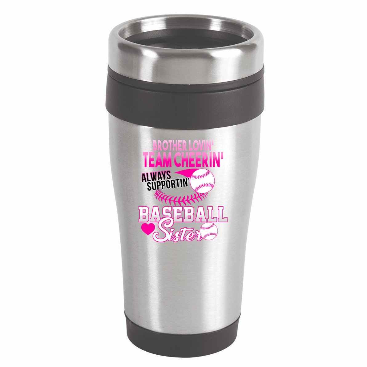 Brother Lovin Team Cheerin Baseball Sister 16oz Travel Tumbler