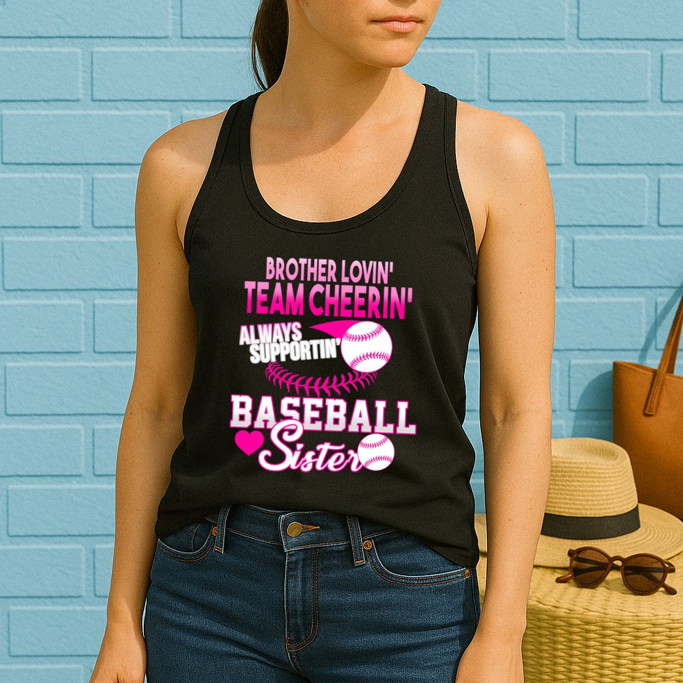Brother Lovin Team Cheerin Baseball Sister Womens Tank Top