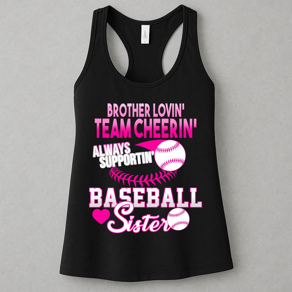 Brother Lovin Team Cheerin Baseball Sister Womens Tank Top