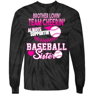 Brother Lovin Team Cheerin Baseball Sister Tie-Dye Long Sleeve Shirt