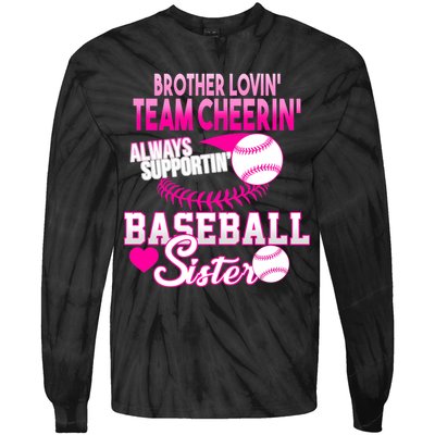 Brother Lovin Team Cheerin Baseball Sister Tie-Dye Long Sleeve Shirt