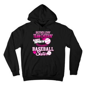 Brother Lovin Team Cheerin Baseball Sister Tall Hoodie