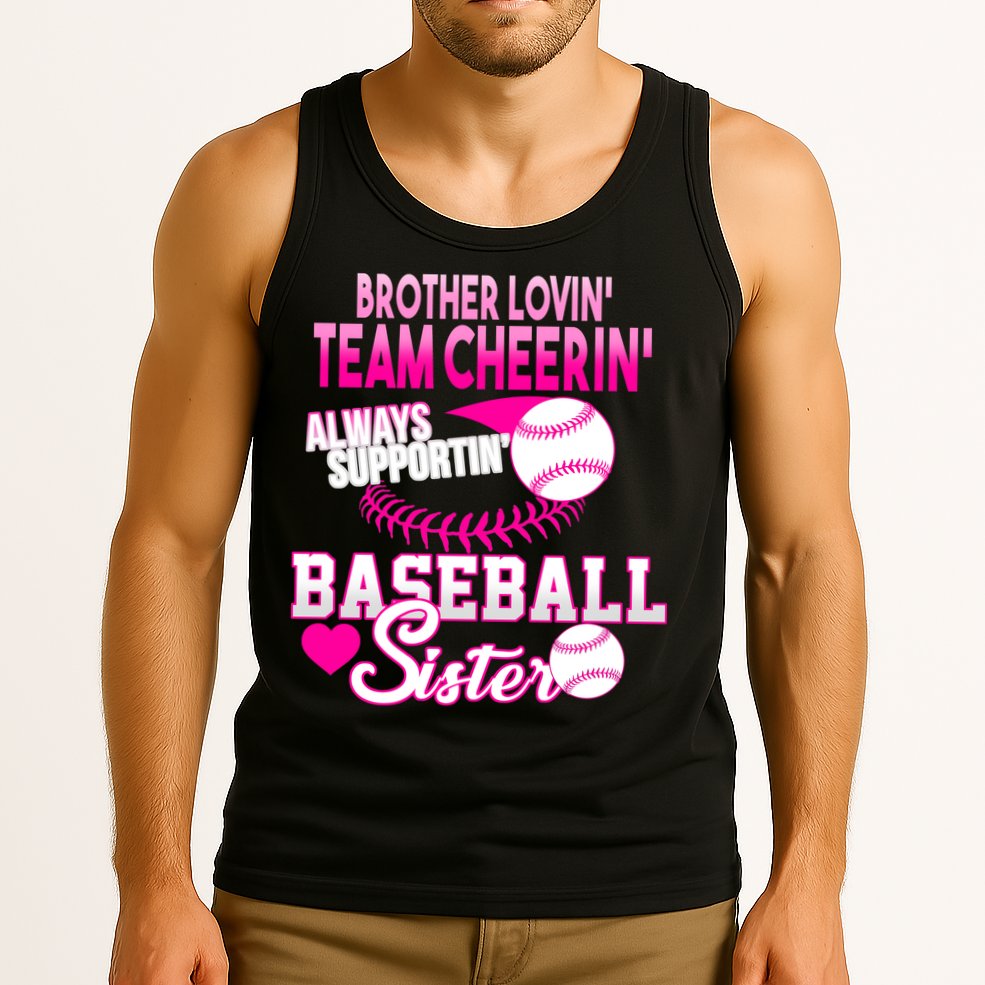 Brother Lovin Team Cheerin Baseball Sister Tank Top