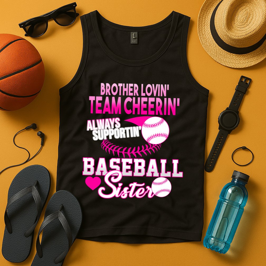 Brother Lovin Team Cheerin Baseball Sister Tank Top