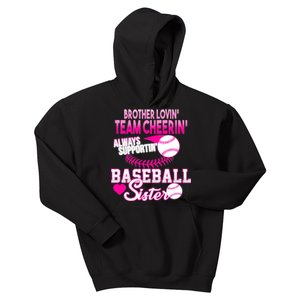 Brother Lovin Team Cheerin Baseball Sister Kids Hoodie