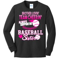 Brother Lovin Team Cheerin Baseball Sister Kids Long Sleeve Shirt