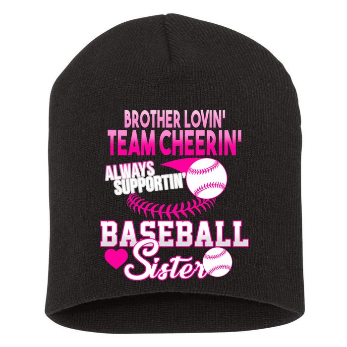 Brother Lovin Team Cheerin Baseball Sister Short Acrylic Beanie