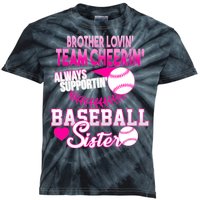 Brother Lovin Team Cheerin Baseball Sister Kids Tie-Dye T-Shirt