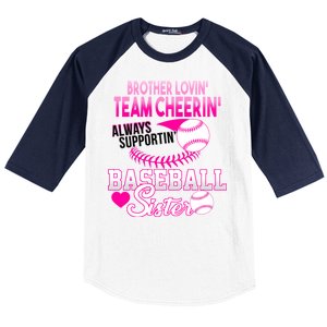 Brother Lovin Team Cheerin Baseball Sister Baseball Sleeve Shirt