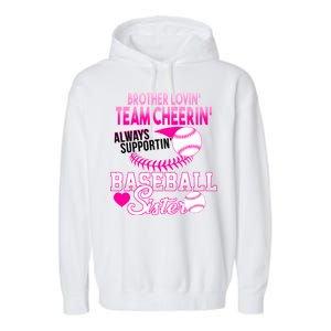 Brother Lovin Team Cheerin Baseball Sister Garment-Dyed Fleece Hoodie