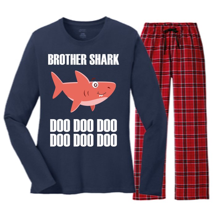 Brother Shark Doo Women's Long Sleeve Flannel Pajama Set 