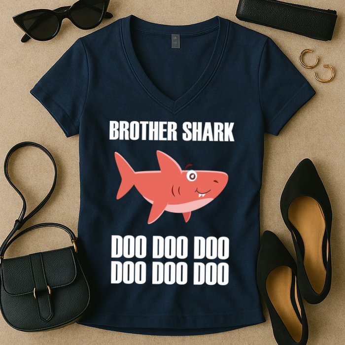 Brother Shark Doo Women's V-Neck T-Shirt