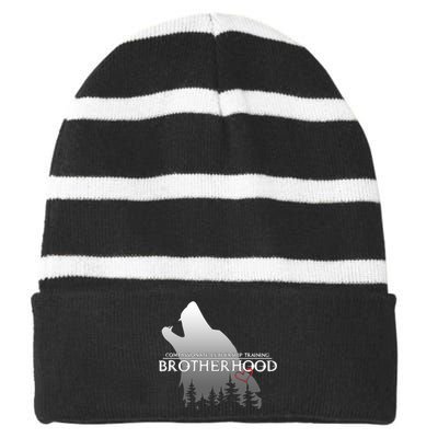 Brotherhood Compassionate Leadership Training Wolf  Striped Beanie with Solid Band