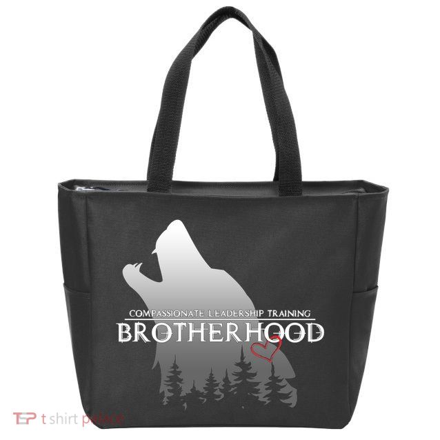 Brotherhood Compassionate Leadership Training Wolf  Zip Tote Bag