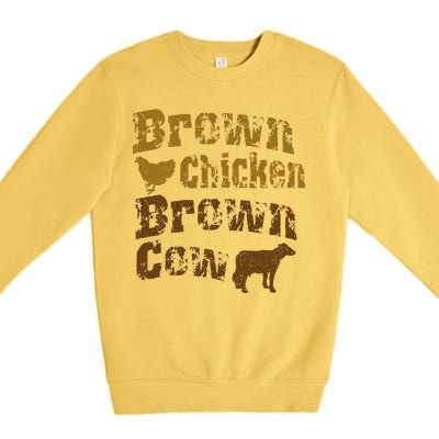 Brown Chicken Brown Cow Premium Crewneck Sweatshirt