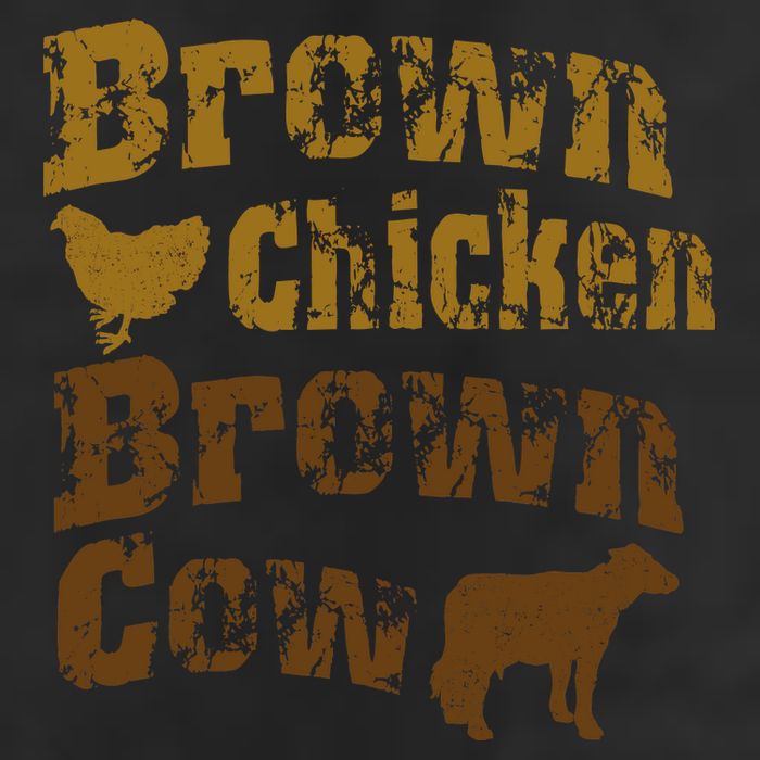 Brown Chicken Brown Cow 7 Panel Mesh Trucker Snapback Hat