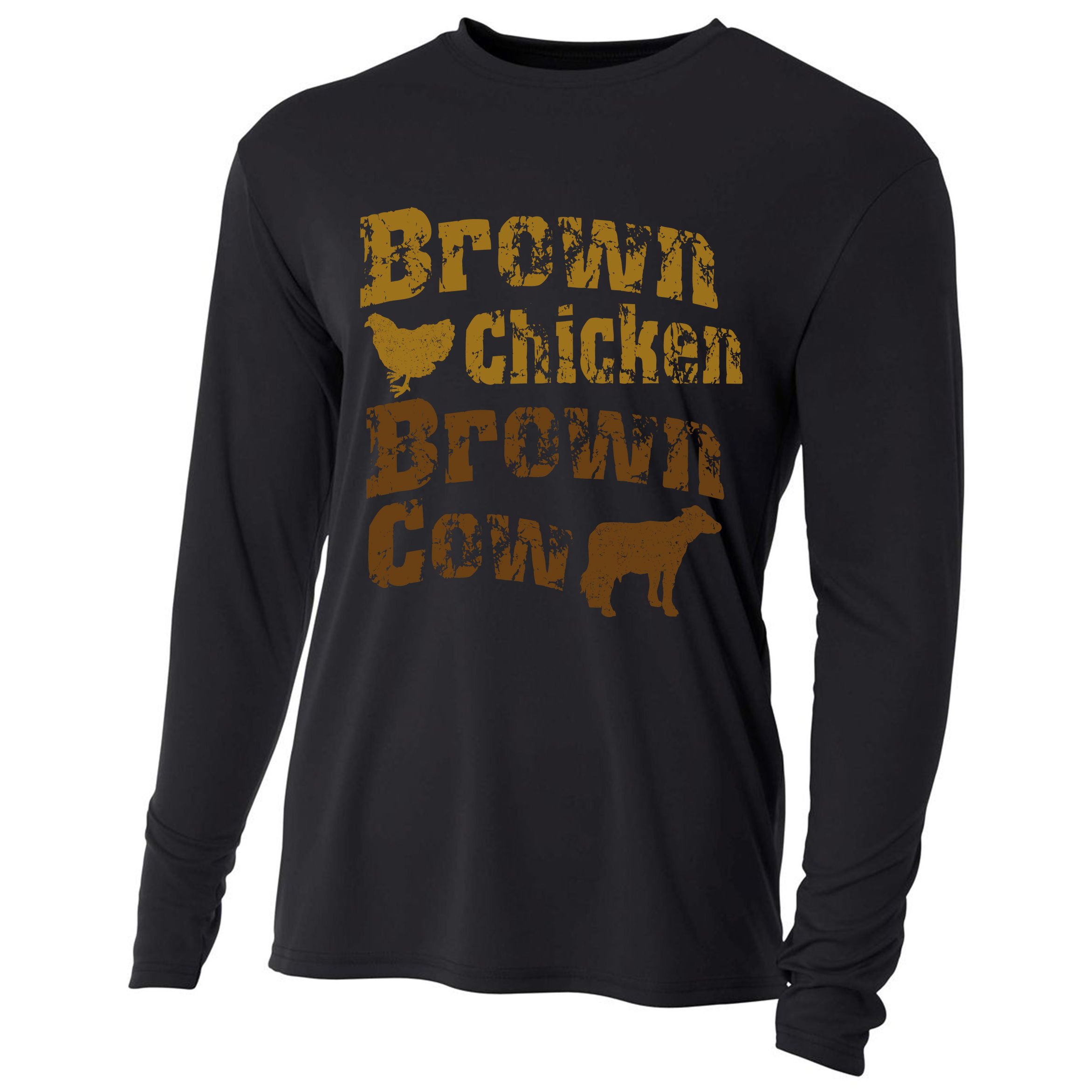 Brown Chicken Brown Cow Cooling Performance Long Sleeve Crew