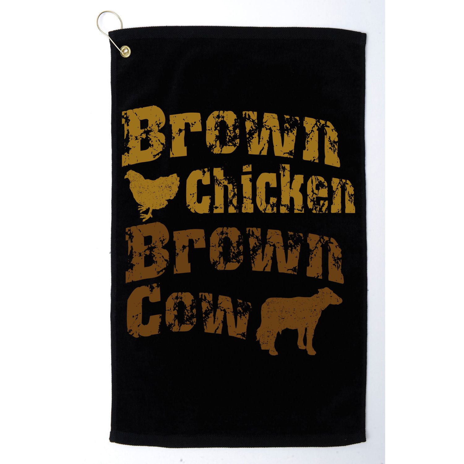 Brown Chicken Brown Cow Golf Towel
