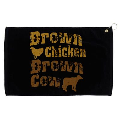 Brown Chicken Brown Cow Grommeted Golf Towel