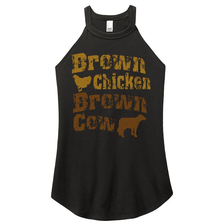 Brown Chicken Brown Cow Women's Perfect Tri Rocker Tank
