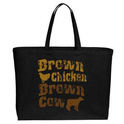 Brown Chicken Brown Cow Cotton Canvas Jumbo Tote