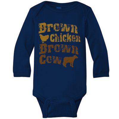 Brown Chicken Brown Cow Baby Long Sleeve Bodysuit