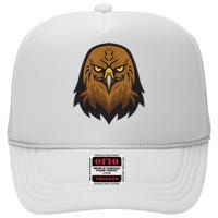 Brown Eagle High Crown Mesh Back Trucker Hat