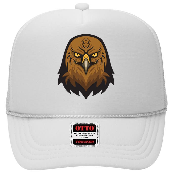 Brown Eagle High Crown Mesh Back Trucker Hat