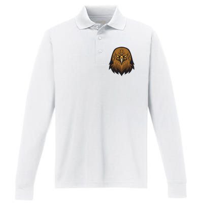 Brown Eagle Performance Long Sleeve Polo